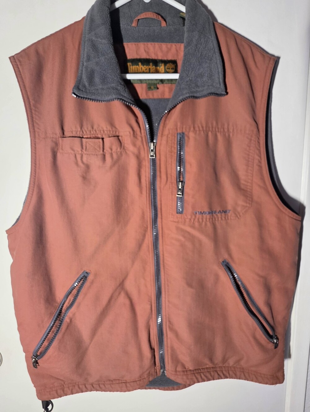 Timberland Rust Orange Men's Fleece-Lined Vest